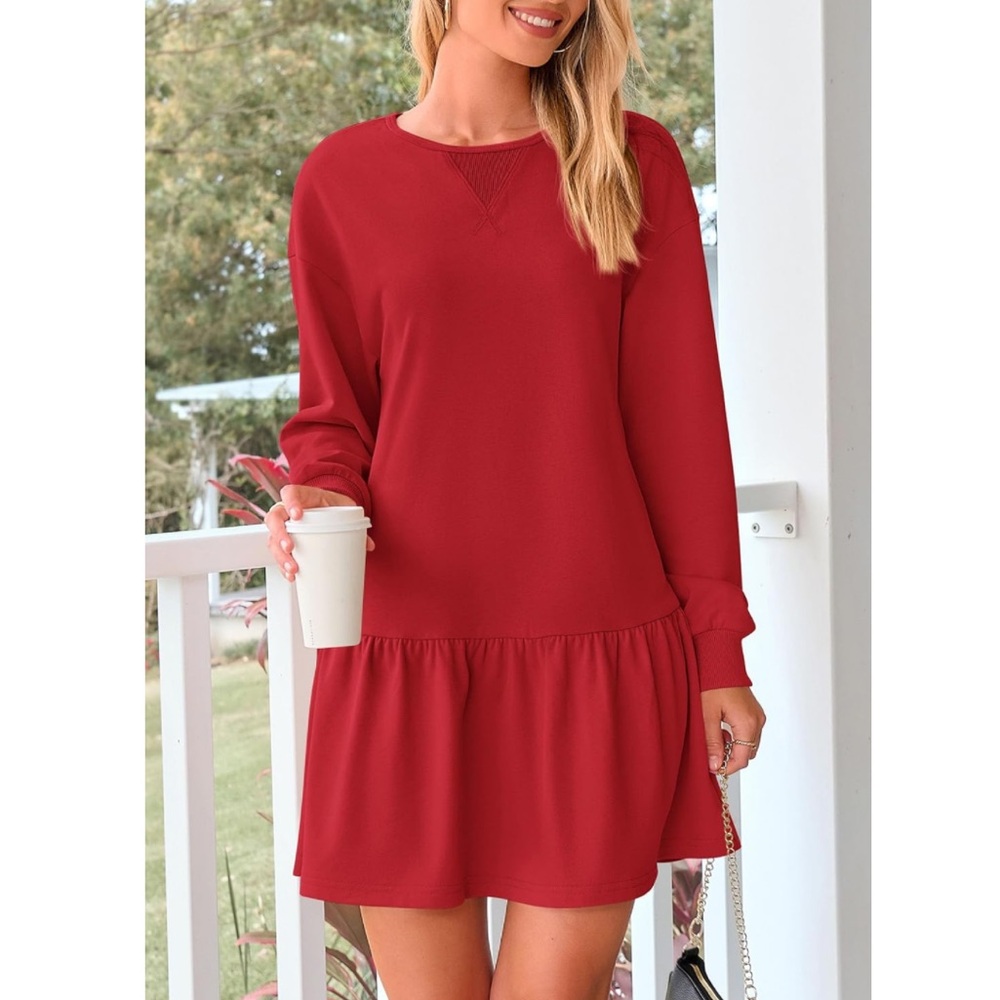 NWT Sweatshirt Dress Casual Long Sleeve Crewneck Pullover Size Medium